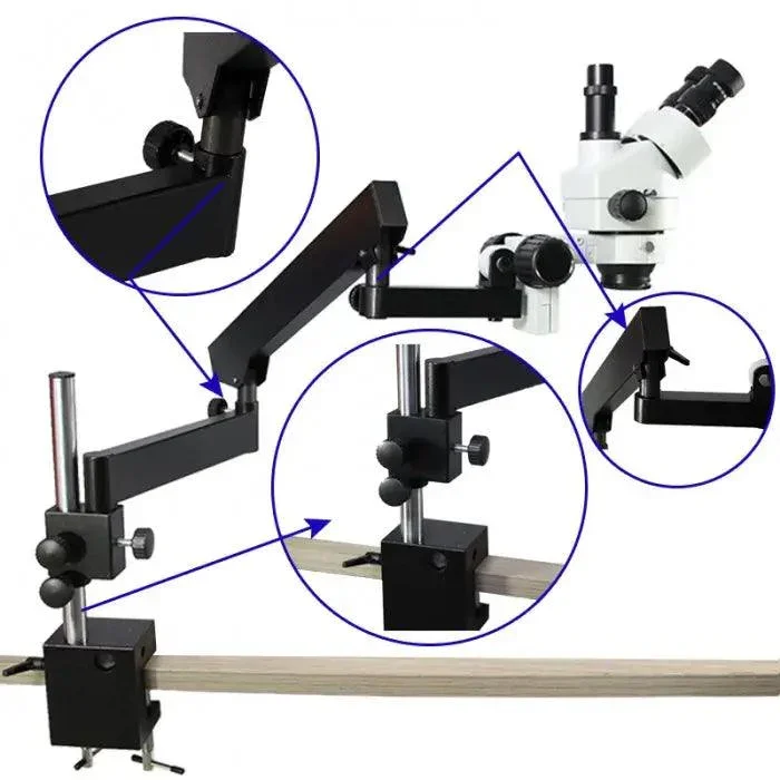 3.5X-90X Double Arm Trinocular Microscope with Industrial Camera - Image 8