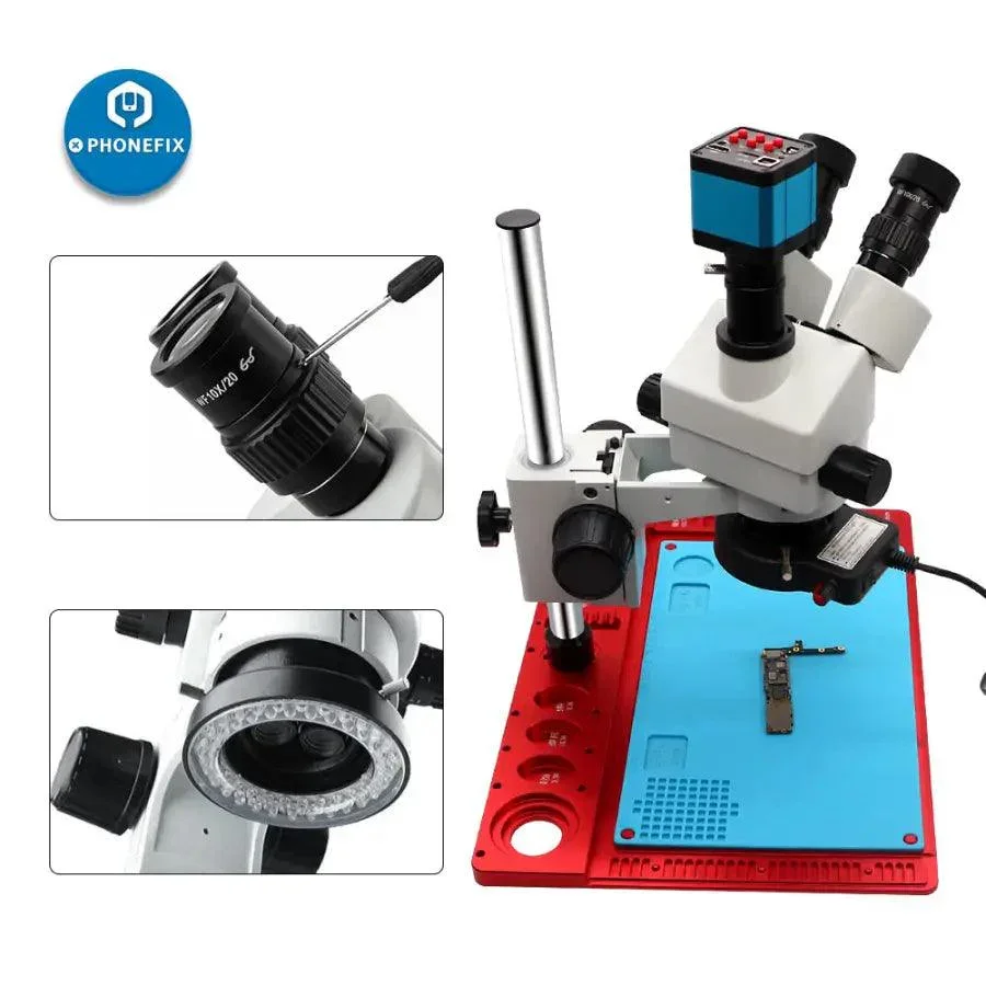 3.5X-90X Simul Trinocular Stereo Microscope for Phone PCB Soldering Repair - Image 2