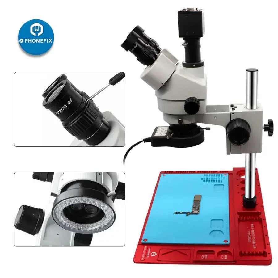 3.5X-90X Simul Trinocular Stereo Microscope for Phone PCB Soldering Repair - Image 5