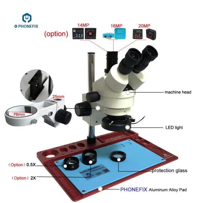 3.5X-90X Trinocular Microscope with aluminum alloy Soldering Pad - Image 7