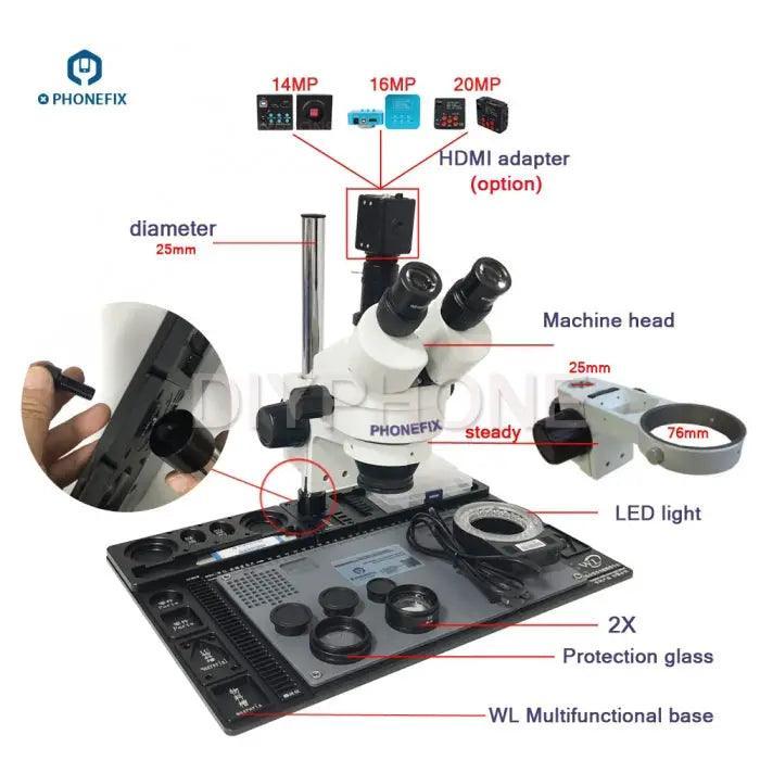 3.5X-90X Trinocular Microscope with aluminum alloy Soldering Pad - Image 8