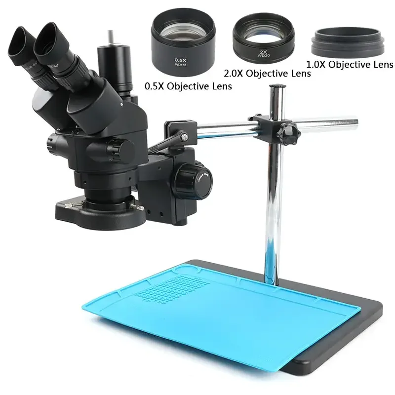 3.5X-90X Trinocular Stereo Microscope 144 LED Light+Mat For Soldering - Image 18