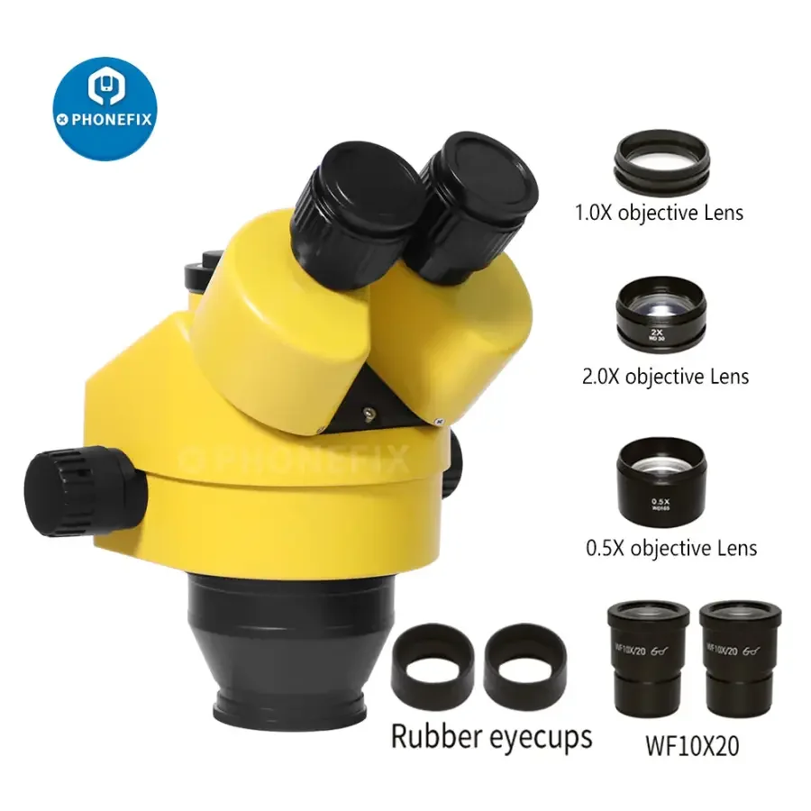 3.5X-90X Trinocular Zoom Stereo Microscope Head with 2.0X 0.5X Objective Lens - Image 2