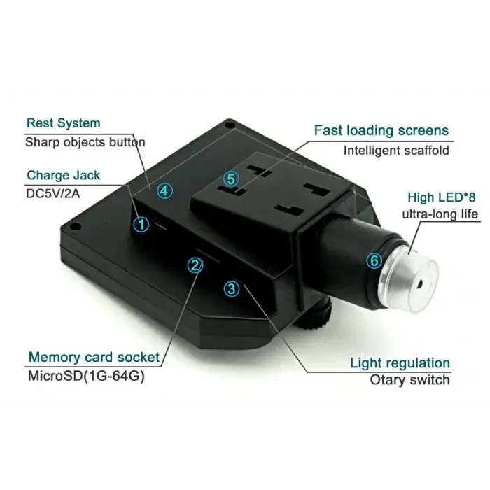 3.6MP 600X HD Digital Electronic Microscope with 4.3" LCD Display - Image 5