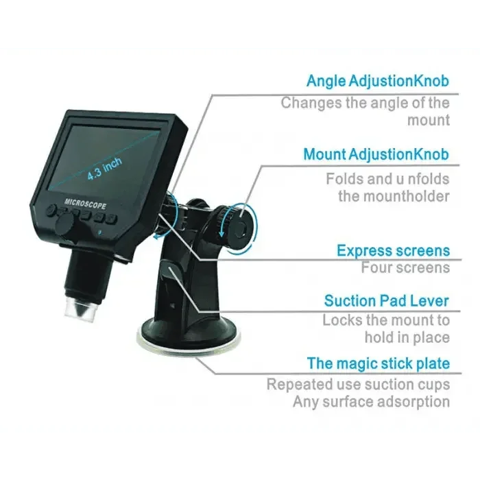 3.6MP 600X HD Digital Electronic Microscope with 4.3" LCD Display - Image 6