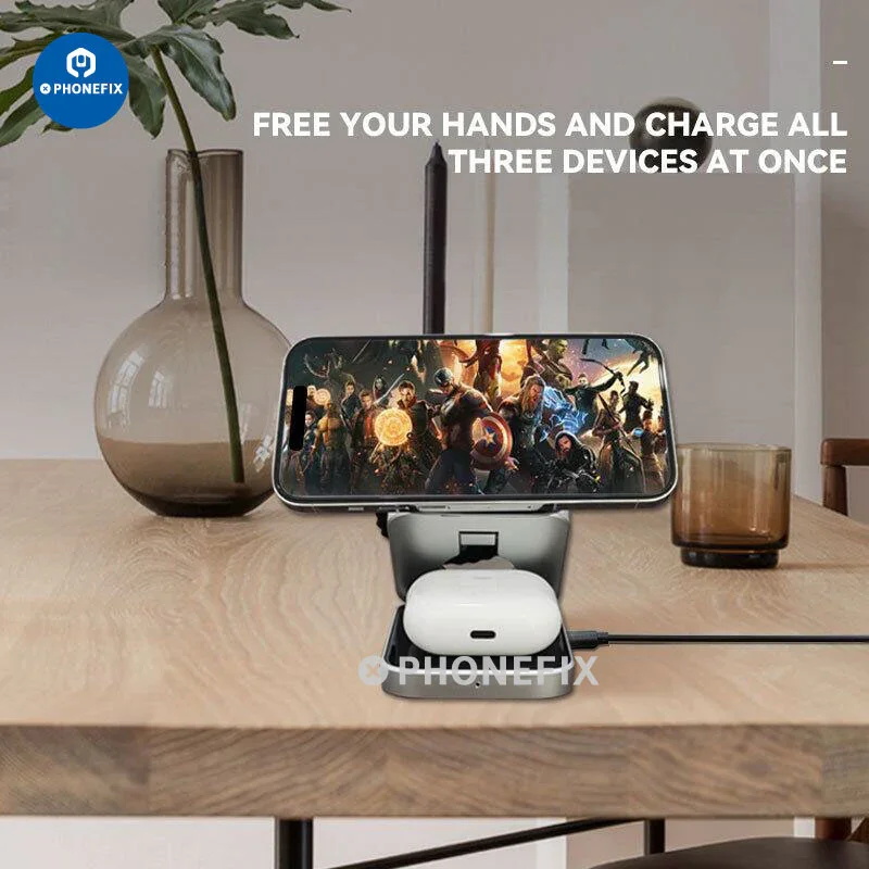 3 in 1 Foldable Magnetic Wireless Charger Fast Charging Station - Image 2