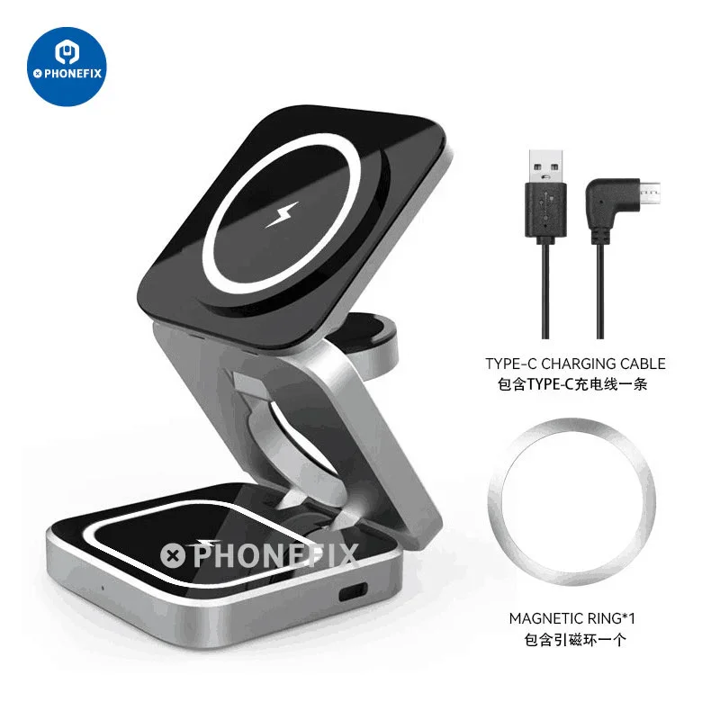 3 in 1 Foldable Magnetic Wireless Charger Fast Charging Station - Image 4
