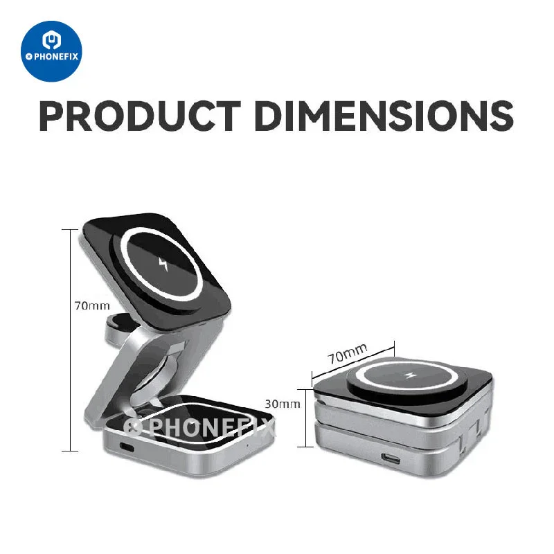 3 in 1 Foldable Magnetic Wireless Charger Fast Charging Station - Image 5