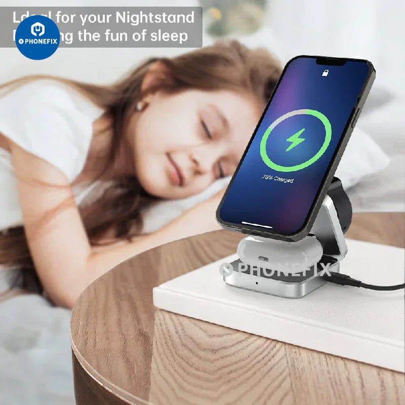 3 in 1 Foldable Magnetic Wireless Charger Fast Charging Station - Image 6