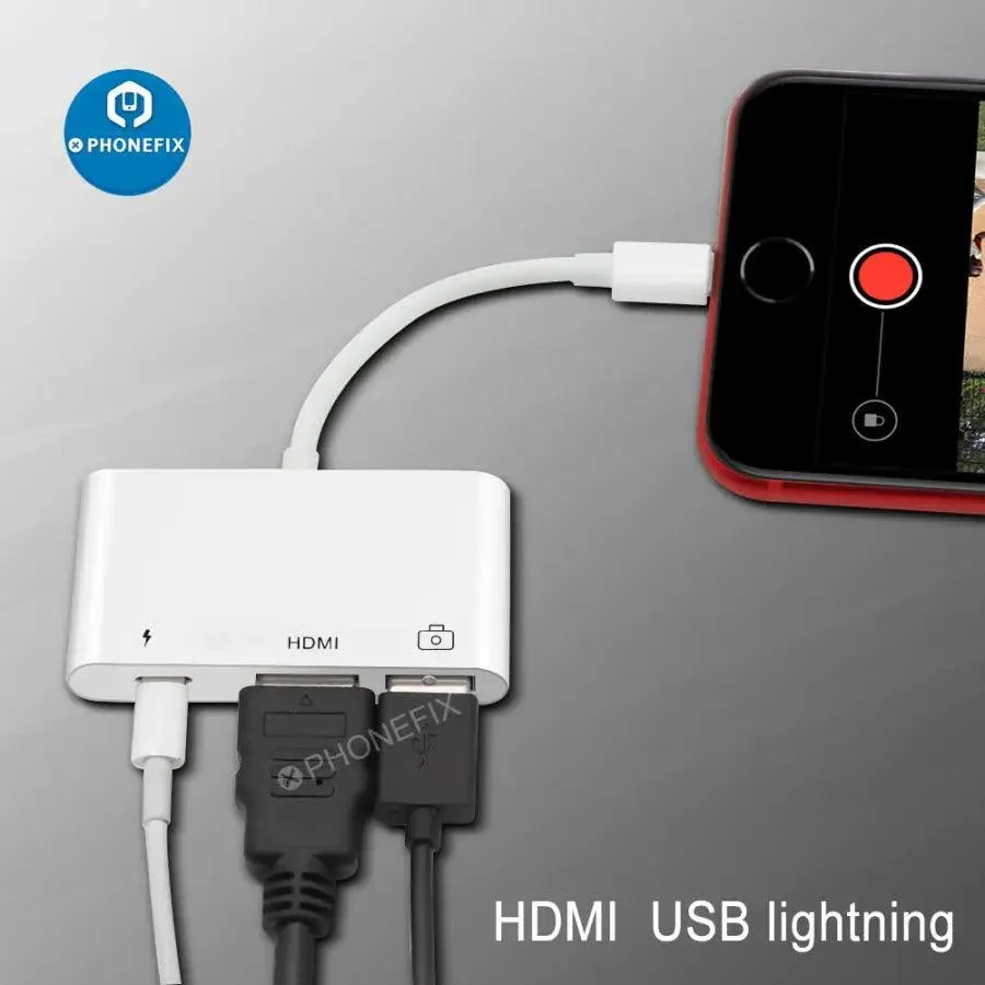 3-in-1 iPhone Lightning to Lightning USB 3.0 Port OTG Adapter - Image 3