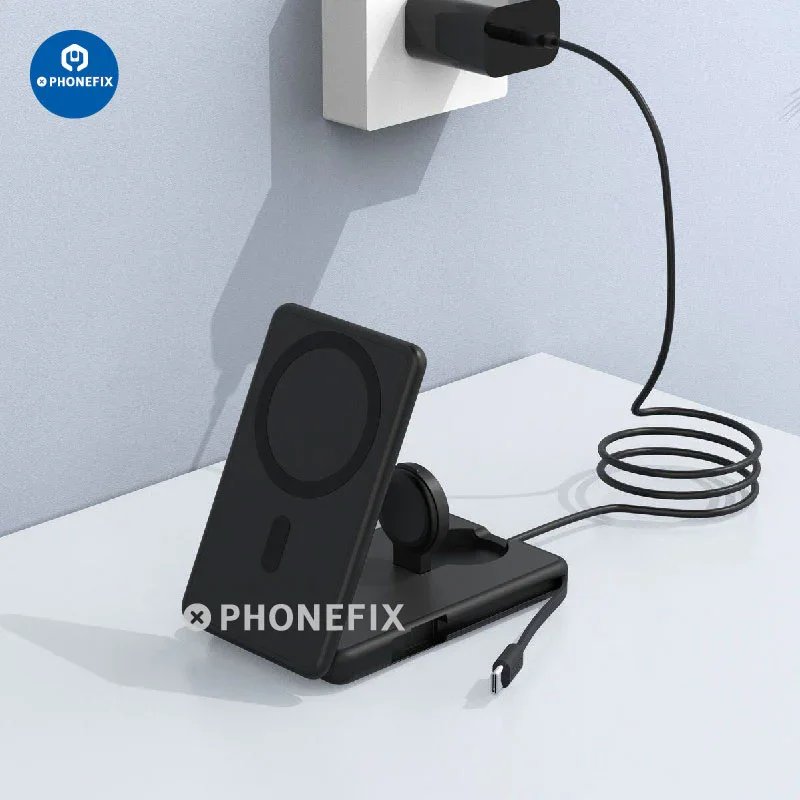 3 In 1 Magnetic Wireless Fast Charger Station Portable Power Bank - Image 2