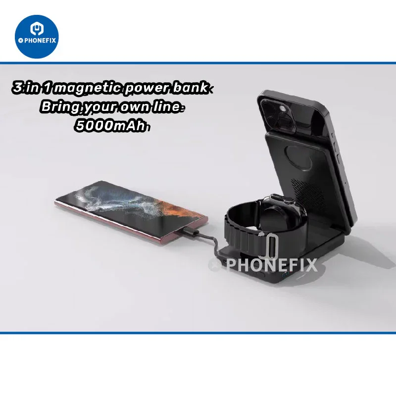 3 In 1 Magnetic Wireless Fast Charger Station Portable Power Bank - Image 5