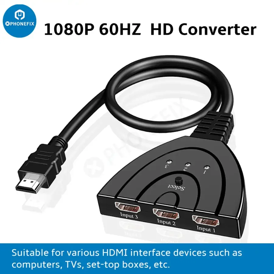 3 in 1 Out HDMI Multi Display Auto Switcher with 0.4M HDMI Cable - Image 3