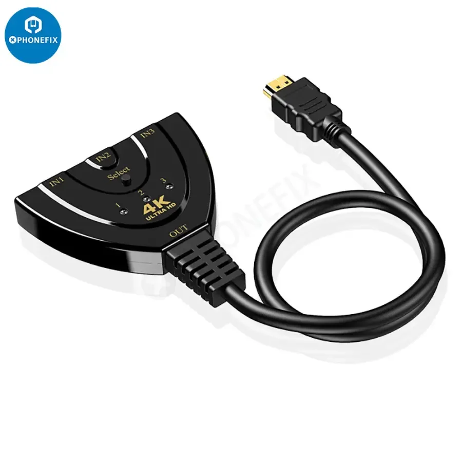 3 in 1 Out HDMI Multi Display Auto Switcher with 0.4M HDMI Cable - Image 5