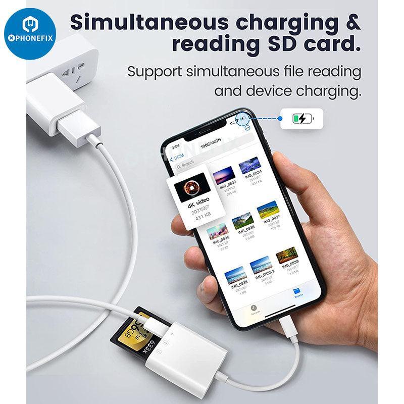 3 in 1 SD MicroSD Card Cameras Reader for iPad iPhone USB Adapter - Image 2