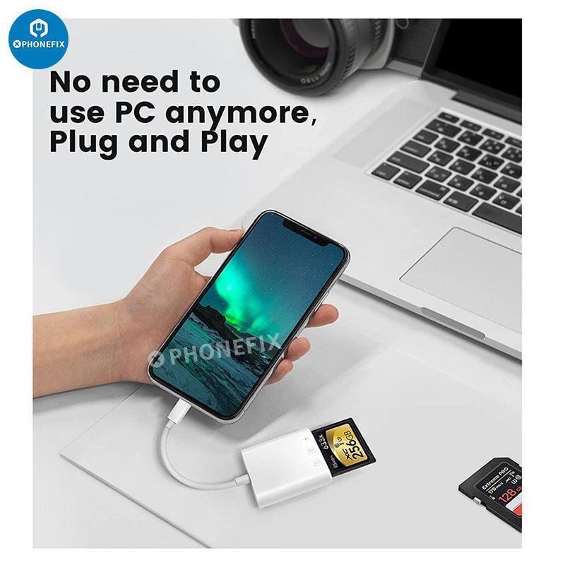 3 in 1 SD MicroSD Card Cameras Reader for iPad iPhone USB Adapter - Image 5
