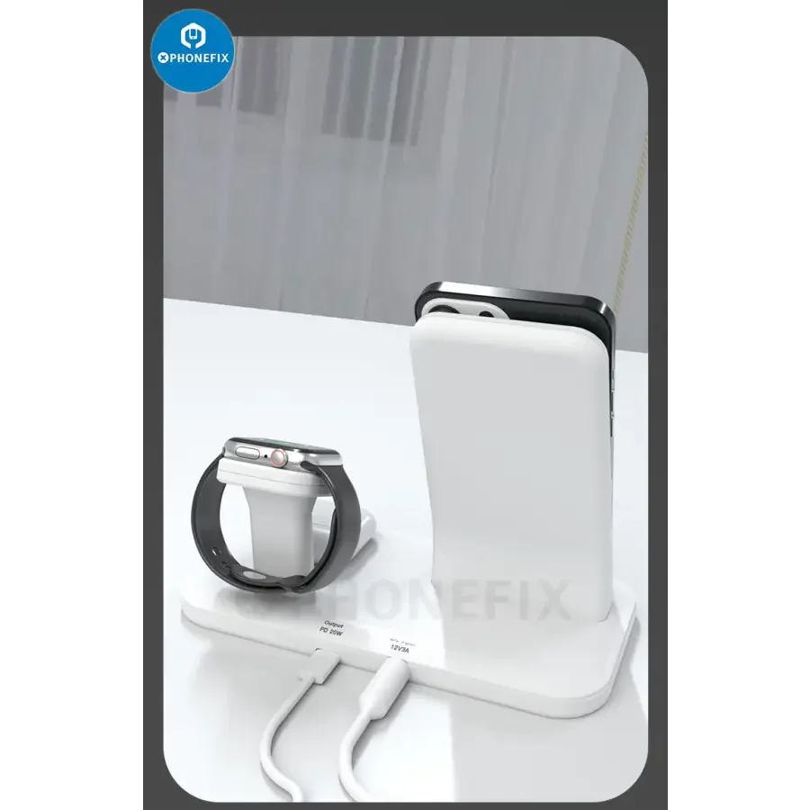 3 in 1 Wireless Charging Station Fast Charger for Phone iWatch AirPods - Image 10