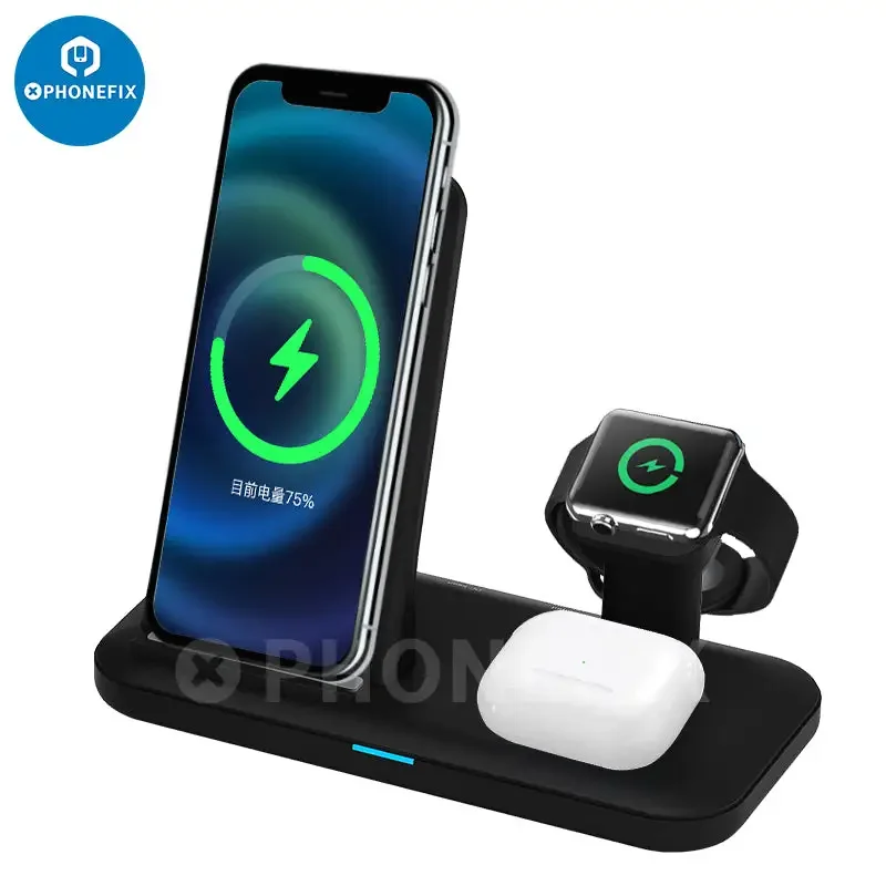 3 in 1 Wireless Charging Station Fast Charger for Phone iWatch AirPods - Image 2