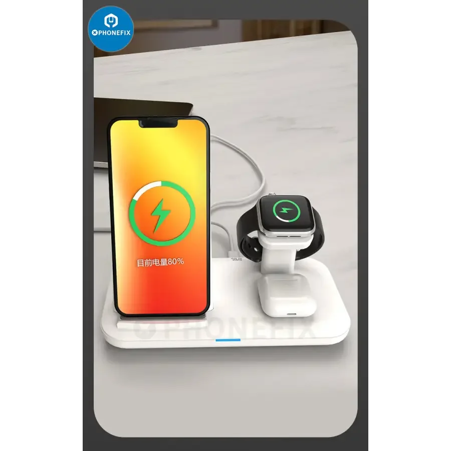 3 in 1 Wireless Charging Station Fast Charger for Phone iWatch AirPods - Image 5
