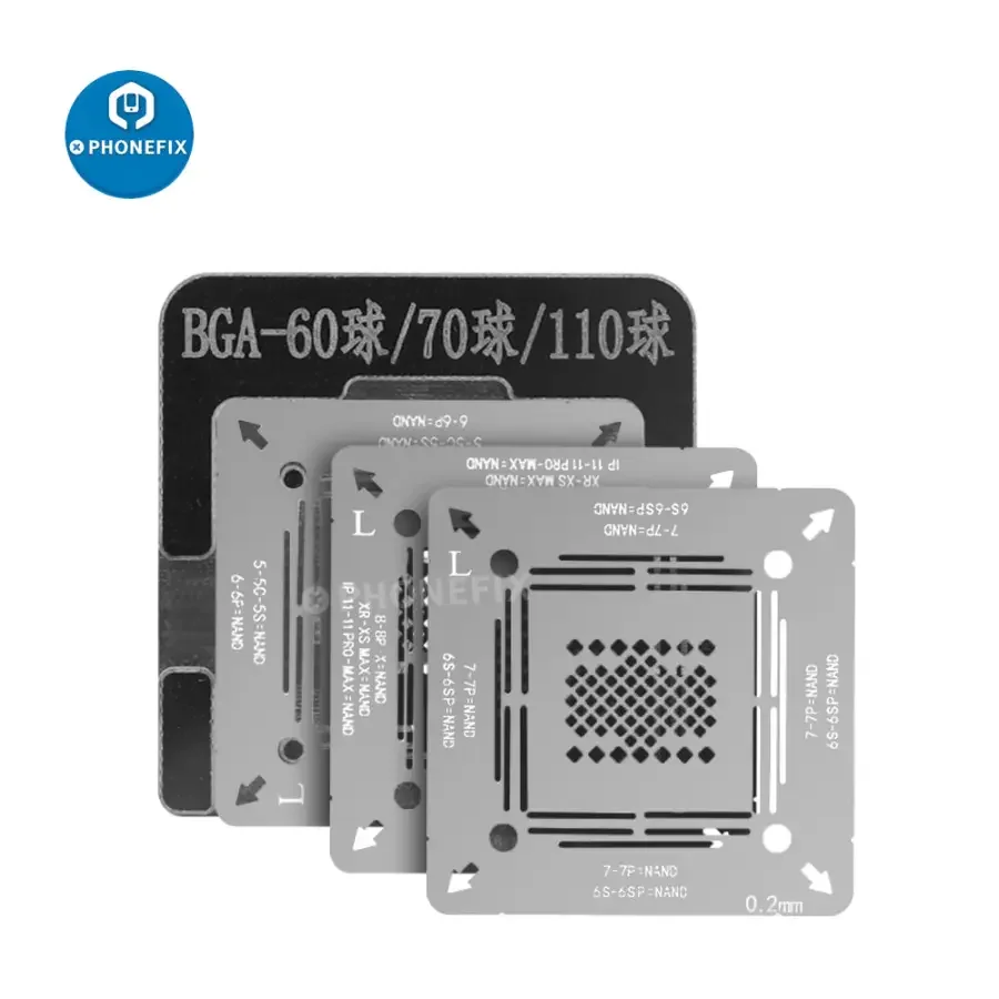 3 IN 1 WL NAND Hard Disk BGA Reballing Stencil For iPhone 5-12 Pro Max - Image 2