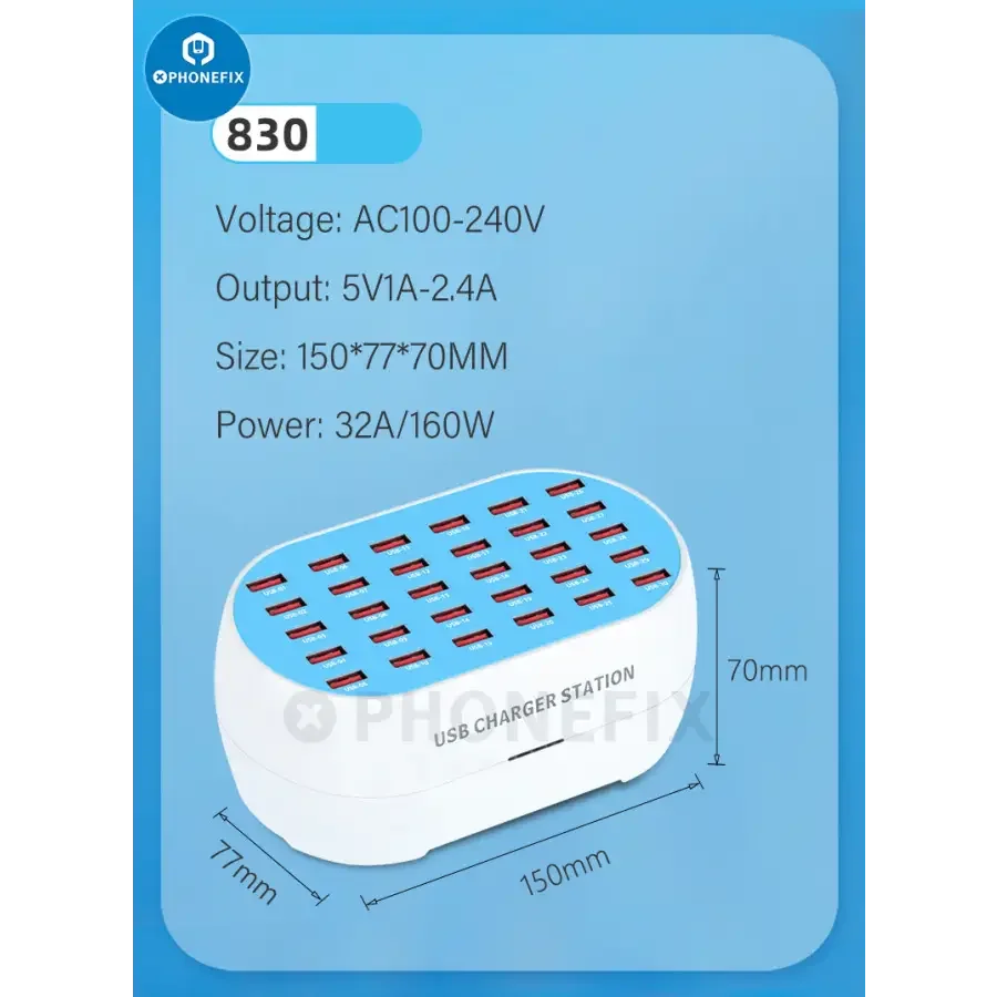 30 Port Charger USB Data Hub 160W Multiport Charging Dock Station - Image 4