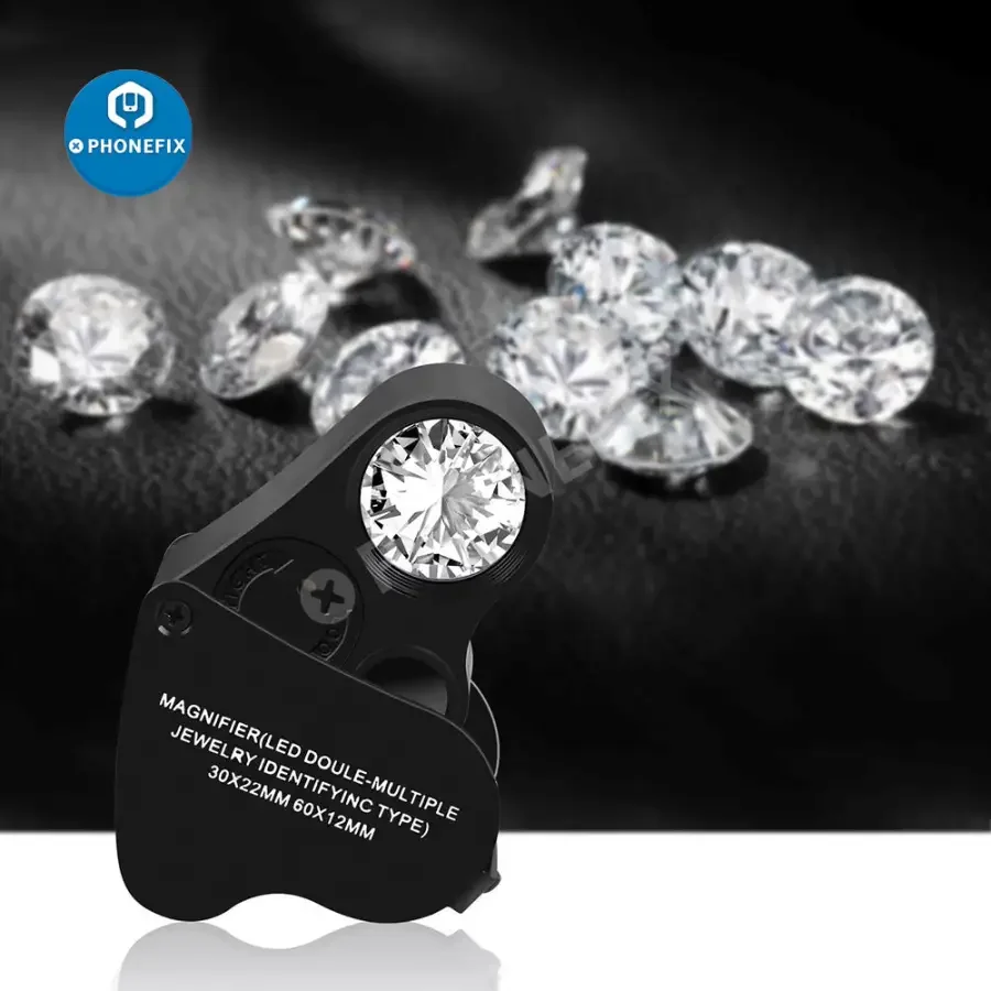 30X-60X Foldable Jewelry Magnifier With LED Light Repair Assist Tool - Image 4