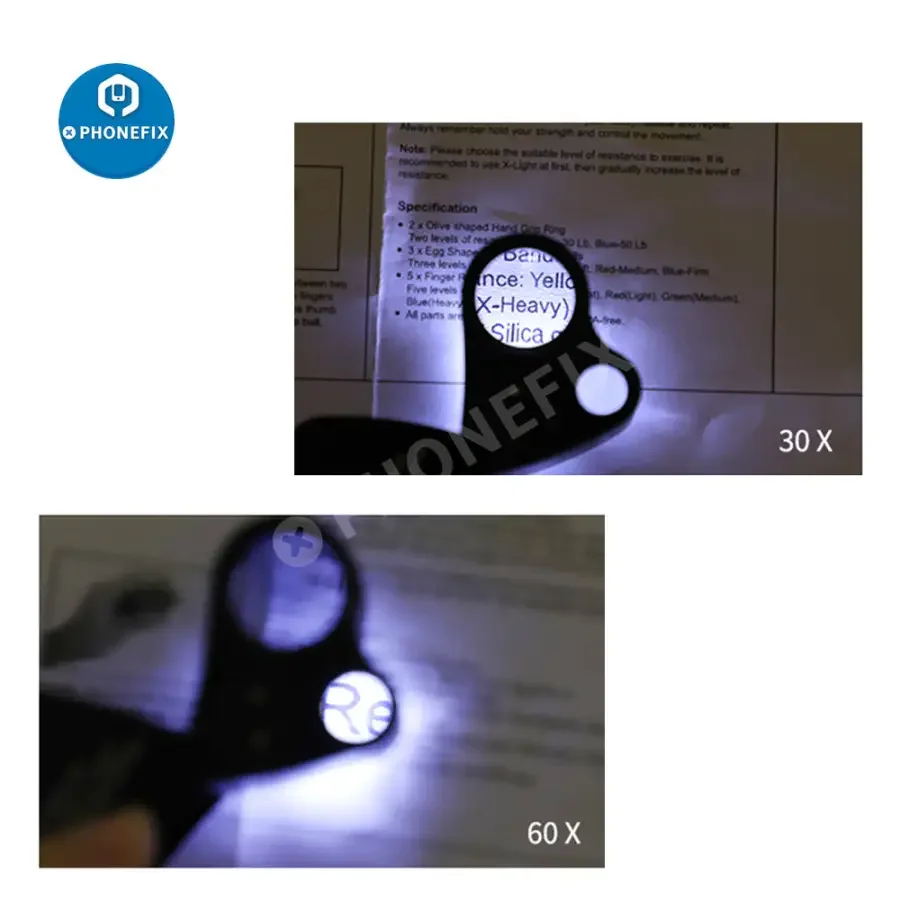 30X-60X Foldable Jewelry Magnifier With LED Light Repair Assist Tool - Image 8