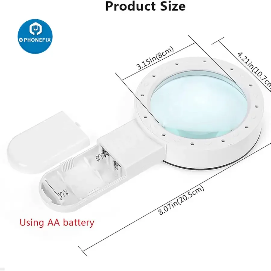 30X Handheld Magnifier With Light For Soldering/ Inspection Jewelry/Seniors Reading - Image 2