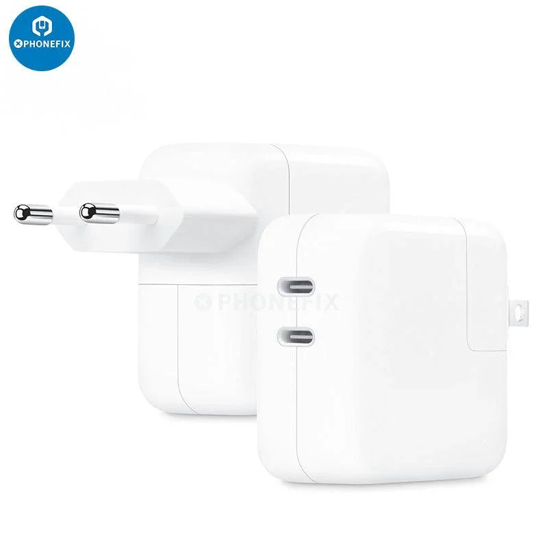 35W Dual USB-C Port Compact Power Adapter for iPhone MacBook - Image 2
