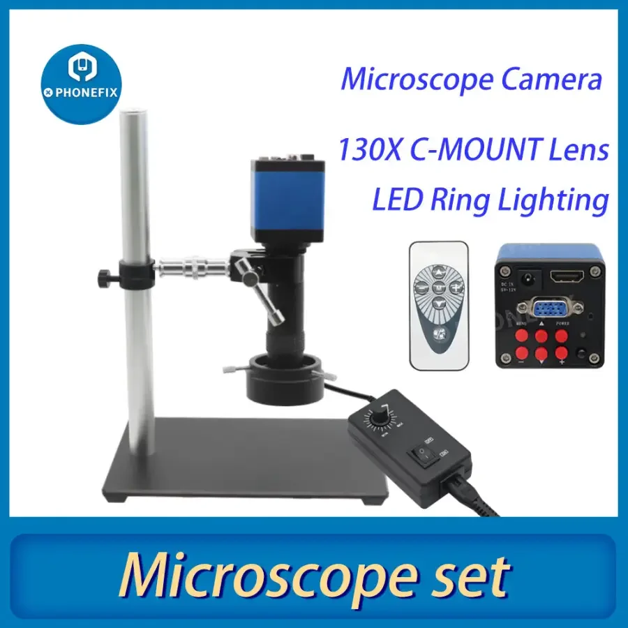 360° Rotatable Microscope Set Industrial Camera with 130X Lens Super Clamp - Image 3