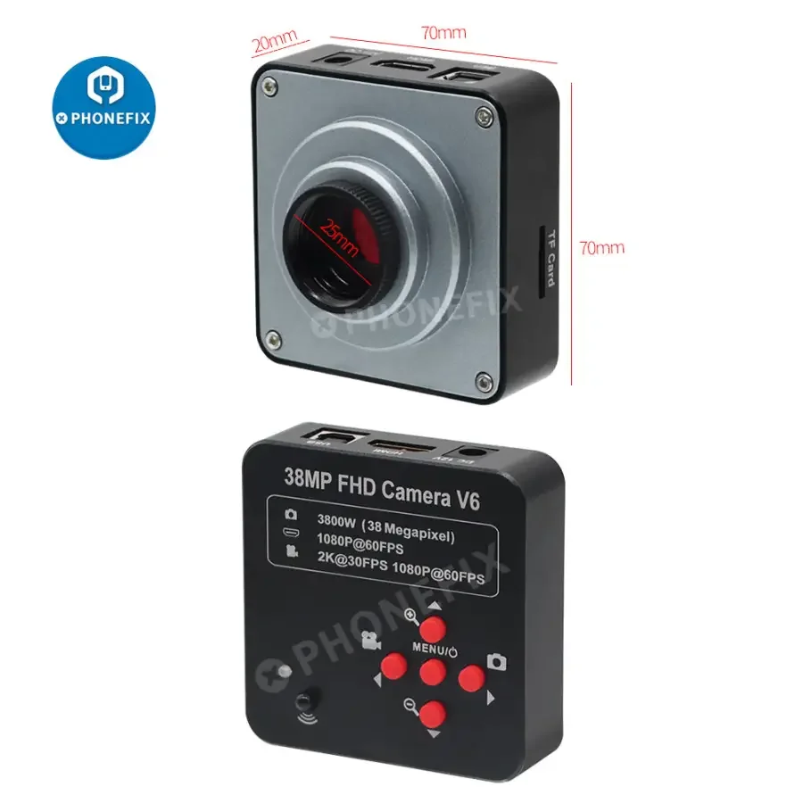 38MP 1080P FHD HDMI USB Microscope Camera 180X C-Mount Lens Light - Image 4