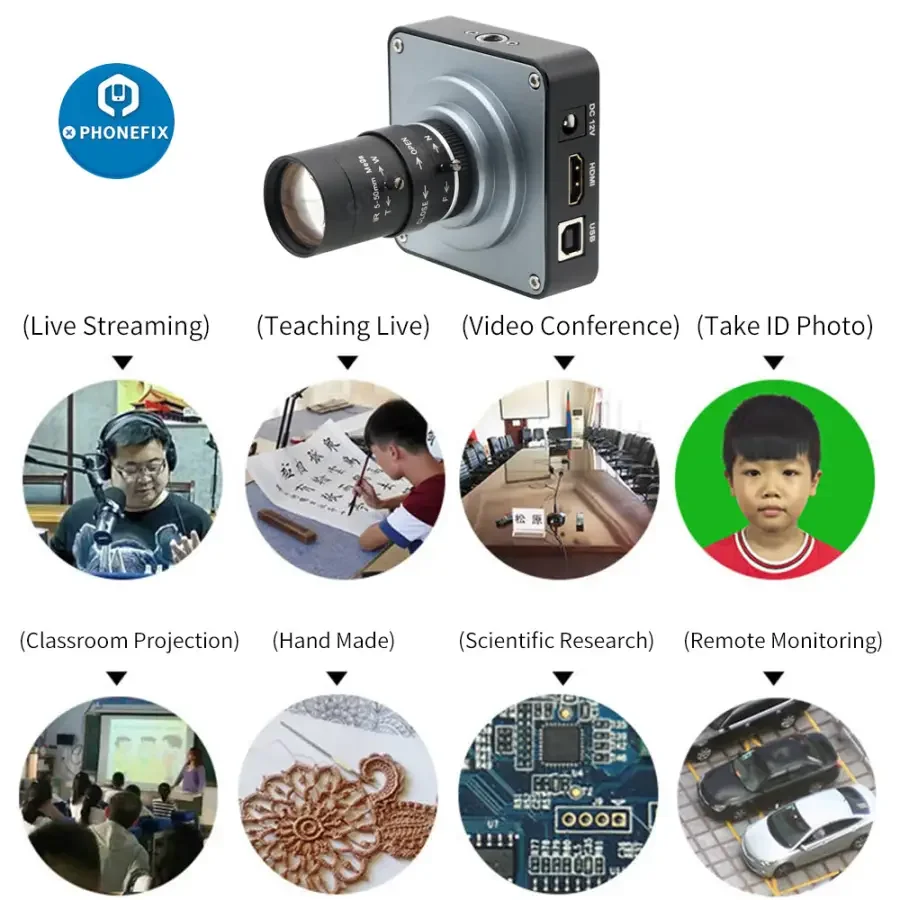 38MP 60FPS 3800W Camera 5.0-50mm F1.6 Lens Lens Industry Live Camera - Image 8