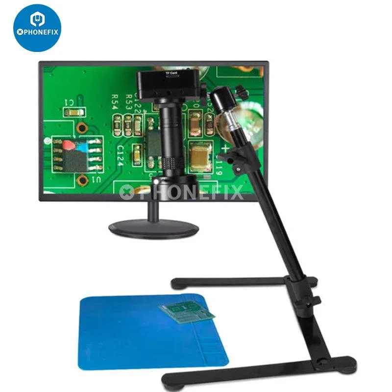 38MP Digital Industrial Camera HDMI USB Microscope Stand CPU Repair - Image 5