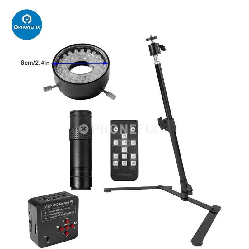 38MP Digital Industrial Camera HDMI USB Microscope Stand CPU Repair - Image 8