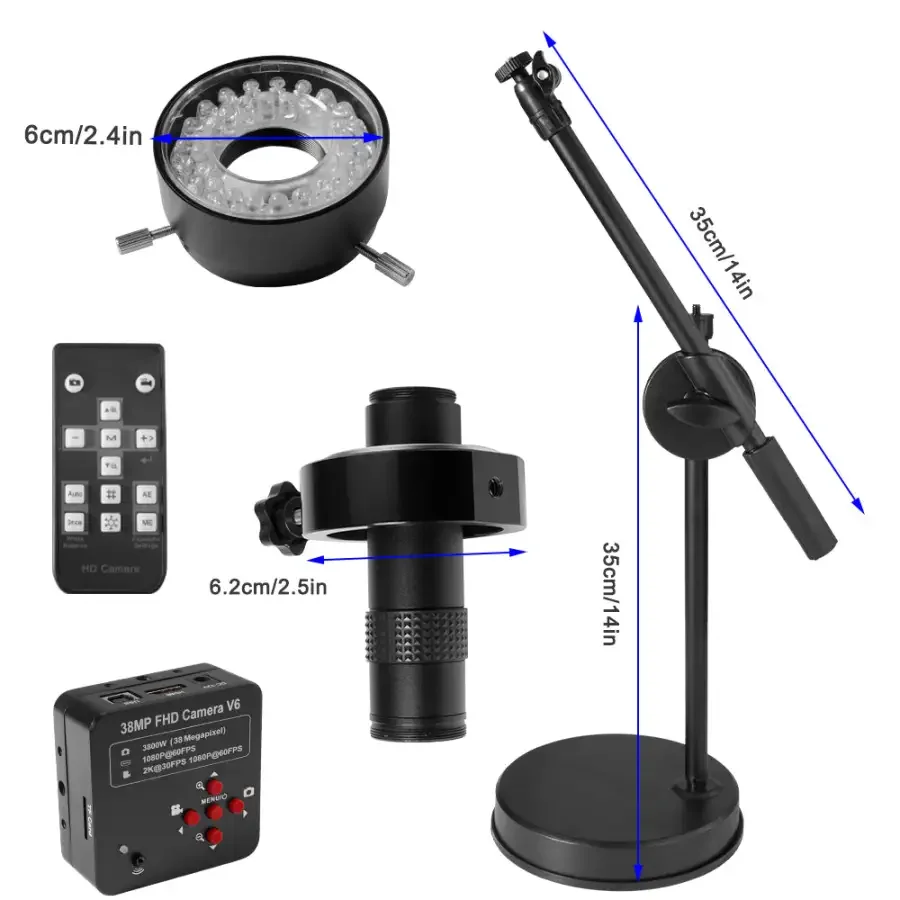 38MP HDMI 1080P Camera USB Industrial Microscope SMD Soldering - Image 5
