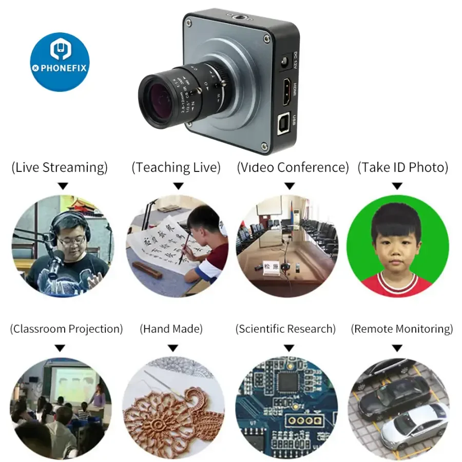 38MP HDMI 3800W Camera 2.8-12mm F1.4 Lens Industry Live Camera - Image 8