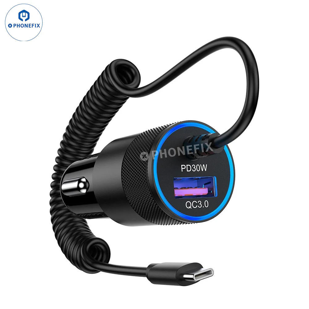 38W QC3.0 Car Charger with Carplay Cable for Mobile Phone - Image 3