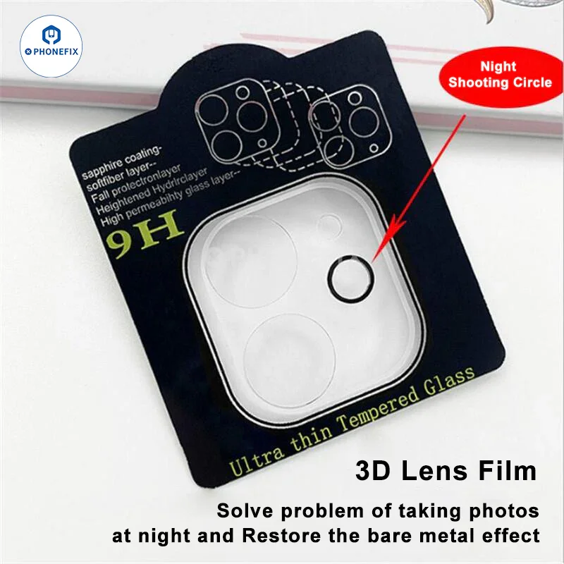 3D HD Tempered Glass Camera Lens Film For iPhone 11-15 Pro Max - Image 4