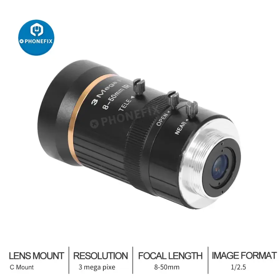 3MP 8-50mm 1/2.5″ F1.4 C Mount Lens for CCTV Industrial Camera - Image 7