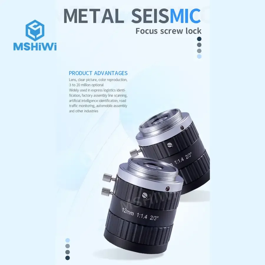 3MP C-mount 16mm-35mm Prime Lens 2/3" F1.4 Manual Iris Industrial Lens - Image 10