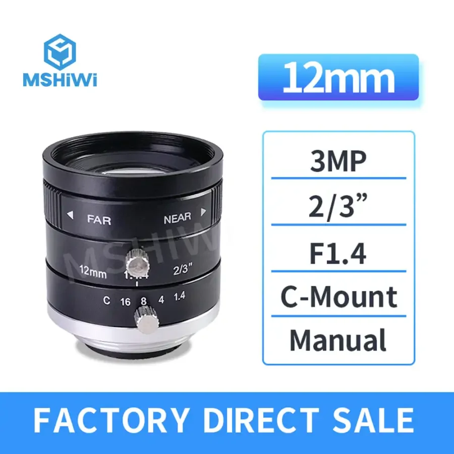 3MP C-mount 16mm-35mm Prime Lens 2/3" F1.4 Manual Iris Industrial Lens - Image 14