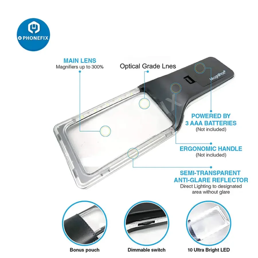 3X Multi-function LED Lighted Magnifying Glass For Soldering/ Reading/Inspection - Image 2