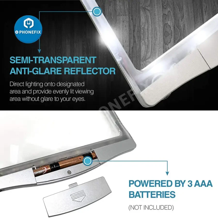 3X Ultra Bright LED Page Magnifier With Light For Reading/ Soldering Tool - Image 7