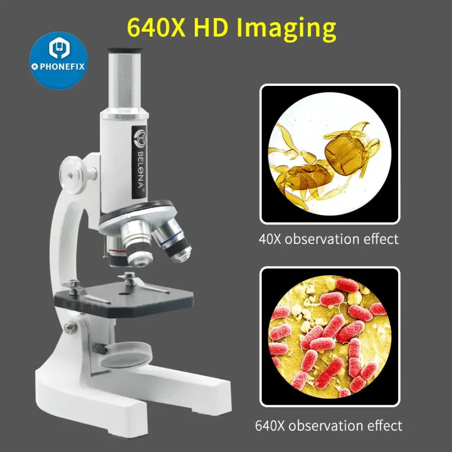 40X-640X Monocular Biological Microscope for Kids Beginner Student - Image 2
