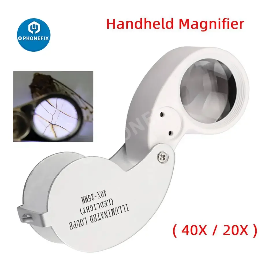 40X Mini Folding Loupe Illuminated Magnifying Glass For Antiques Identification - Image 5