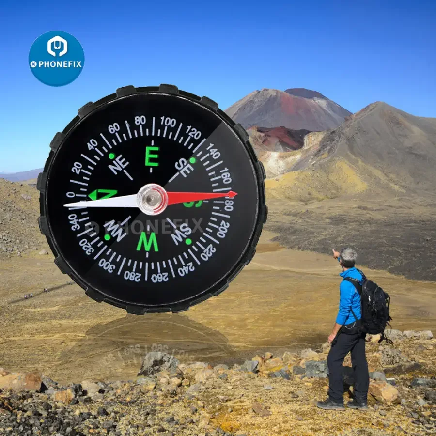 45mm Professional Aluminum Hiking Compass Navigation Tool - Image 6