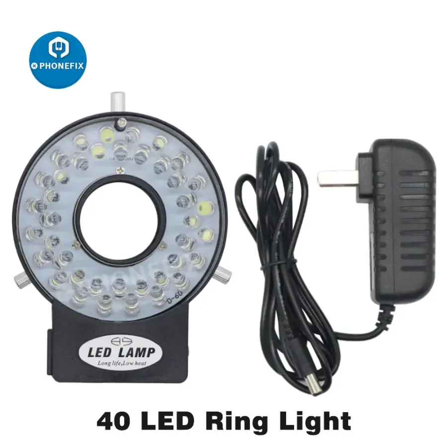 47mm 40 LEDs Microscope Ring Light Illuminator Lamp for Industrial Camera - Image 8