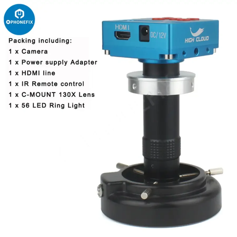 48MP 4K Industrial Digital Microscope Camera Set with 130X Lens - Image 12