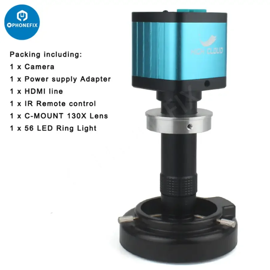 48MP 4K Industrial Digital Microscope Camera Set with 130X Lens - Image 16