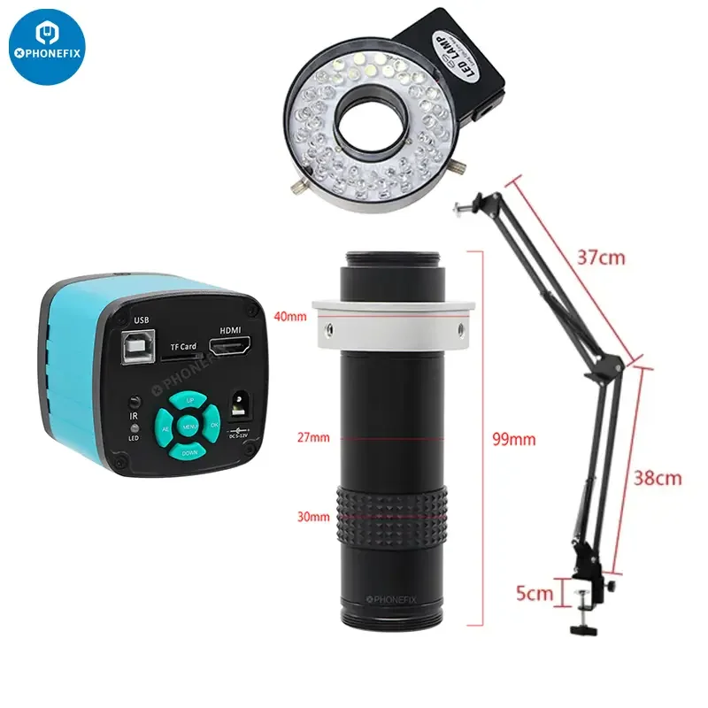 48MP 4K Industrial Digital Microscope Camera Set with 130X Lens - Image 5